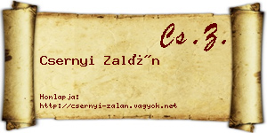Csernyi Zalán névjegykártya